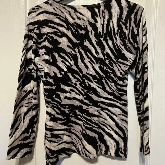 Motive-strechy sweater-zebra print-small-beaded-sequins - Picture 6 of 8